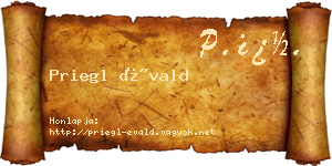 Priegl Évald névjegykártya